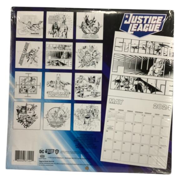 Justice League Coloring Wall Calendar, 2024 16-Month Collector's New Sealed - Picture 2 of 2